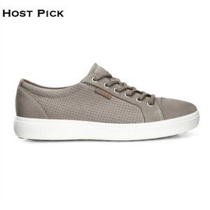 Men’s Ecco Soft 7 Perforated Gray Sneakers Shoes